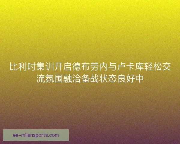比利时集训开启德布劳内与卢卡库轻松交流氛围融洽备战状态良好中